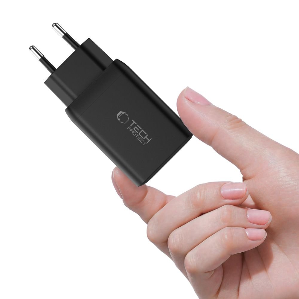 Tech - Protect NC45W Οικιακός Φορτιστής Γρήγορης Φόρτισης με 2 Θύρες Type - C - Black