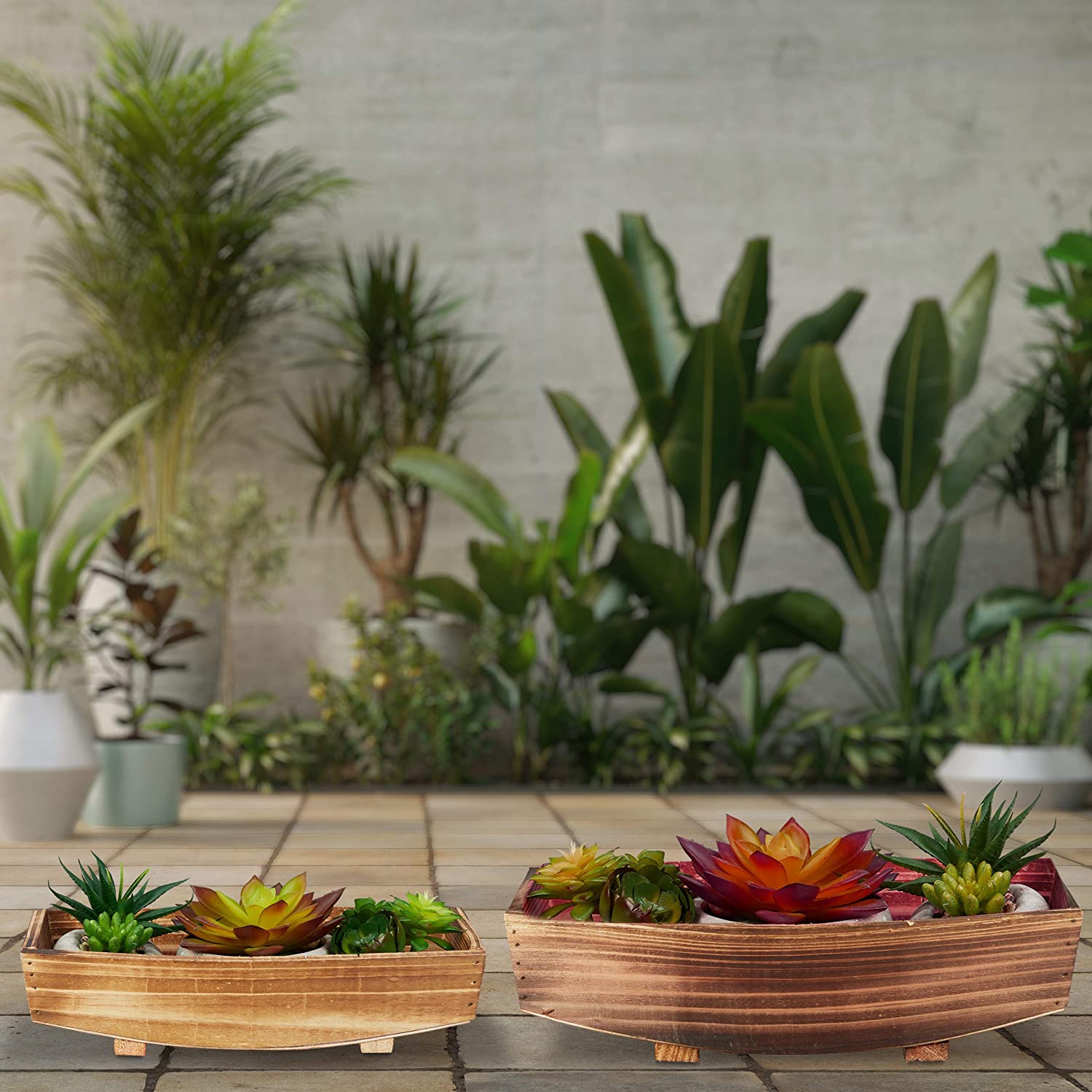 Relaxdays Σετ με 2 Ξύλινα Διακοσμητικά Κασπώ - Natural - 4052025344023