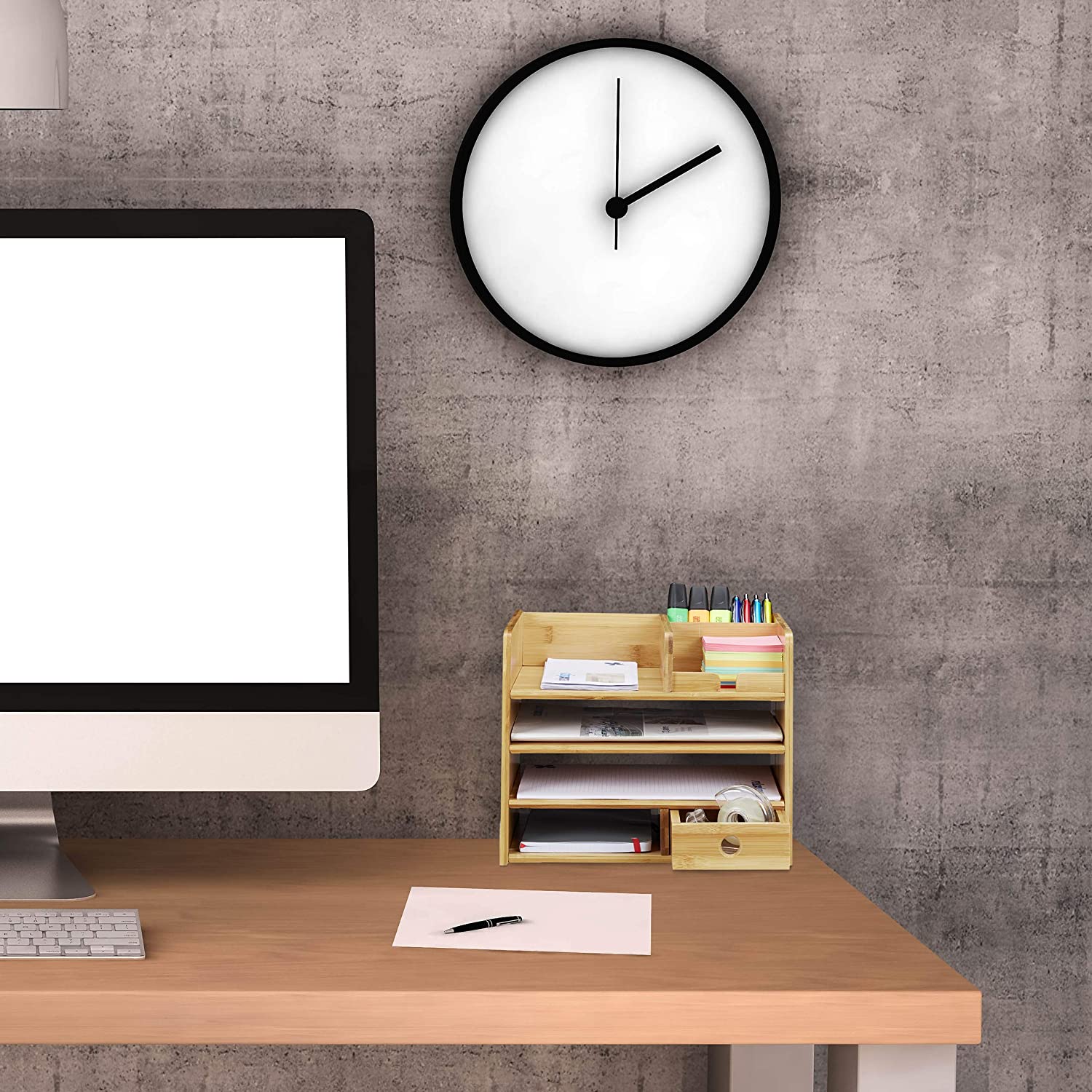 Relaxdays Διοργανωτής Γραφείου από Μπαμπού - Natural - 4052025255565