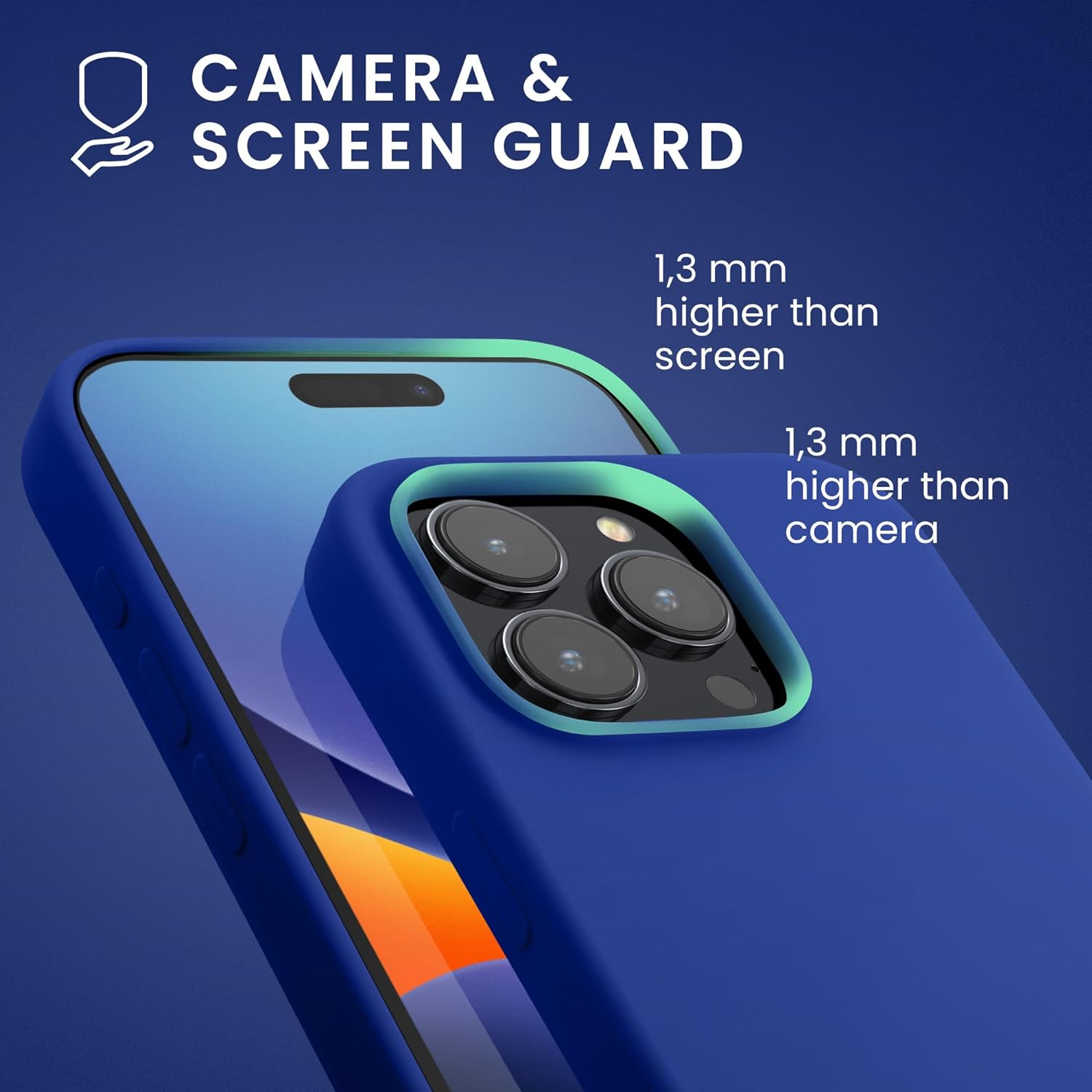 KW iPhone 15 Pro Max Θήκη Σιλικόνης Rubberized TPU - Baltic Blue - 61956.134