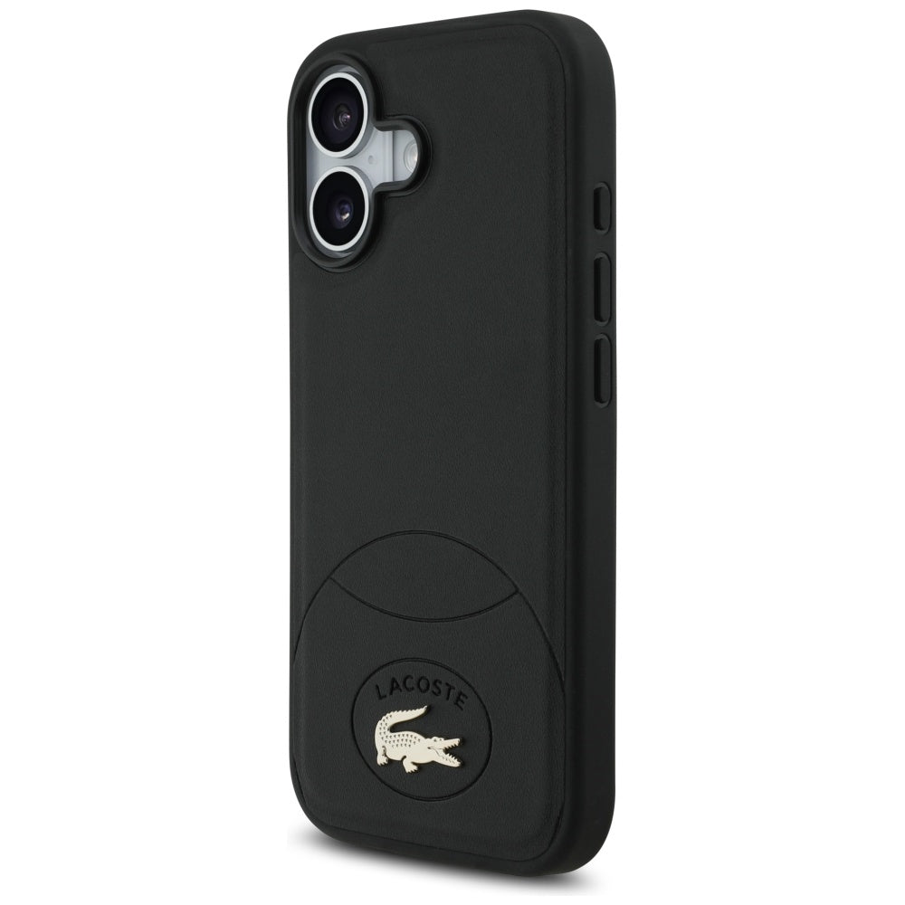 Lacoste iPhone 17 - Bliss MagSafe - Σκληρή Θήκη με Πλαίσιο Σιλικόνης και Επένδυση Οικολογικού Δέρματος - Black