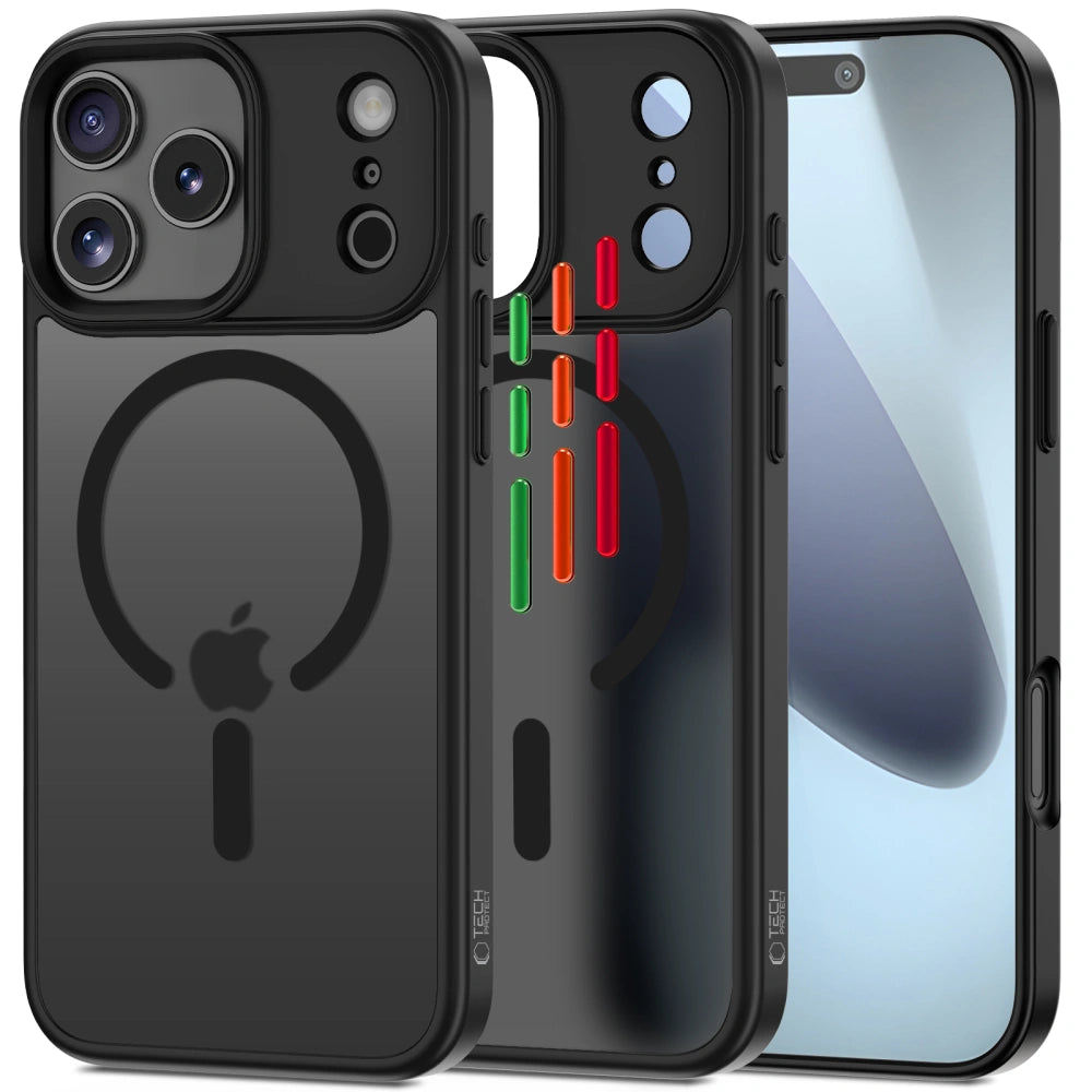 Tech-Protect iPhone 17 Pro Max - MagMat XT 4-Set - Σκληρή Θήκη με Πλαίσιο Σιλικόνης και MagSafe - Ημιδιάφανη / Matte Black