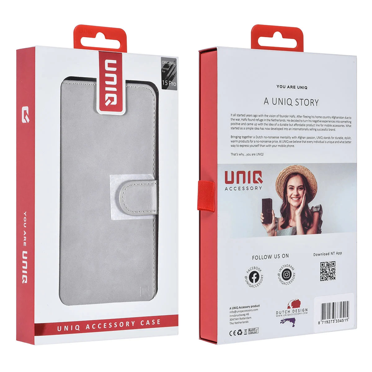 Tuniq iPhone 15 Pro - 2 σε 1 - Θήκη Πορτοφόλι από Δερματίνη με Αποσπώμενη Θήκη - Γκρι