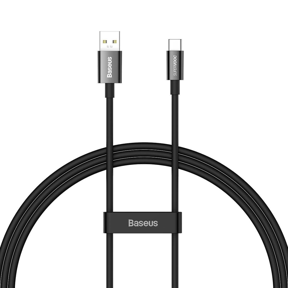 Baseus Superior Series SUPERVOOC Καλώδιο Δεδομένων και Φόρτισης 65W 1m - USB to Type-C - Black - CAYS000901