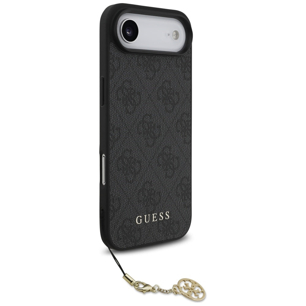 Guess iPhone Air - 4G Charms Collection MagSafe - Θήκη με Επένδυση Συνθετικού Δέρματος - Black - GUHMP17MGF4GCK