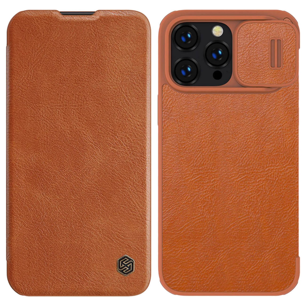 Nillkin iPhone 14 Pro Qin Pro Leather Θήκη Βιβλίο με Κάλυμμα για την Κάμερα - Brown