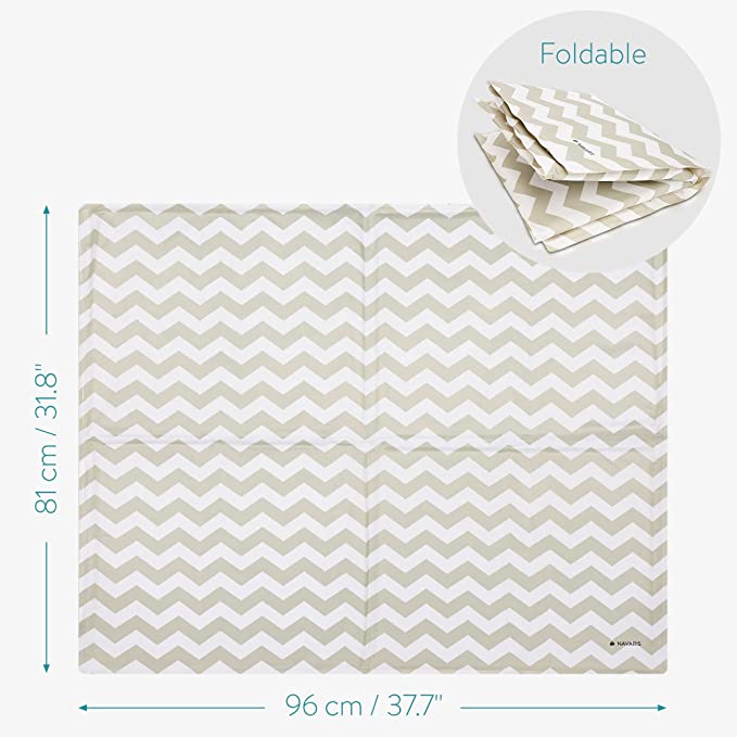 Navaris Pet Cooling Mat - Στρώμα Ψύξης για Κατοικίδια - Design Zig Zag - 96 x 81 x 5cm - Grey - 51184.3