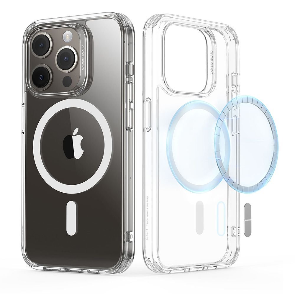 ESR iPhone 15 Pro Classic Hybrid Halolock Σκληρή Θήκη με Πλαίσιο Σιλικόνης και MagSafe - Διάφανη