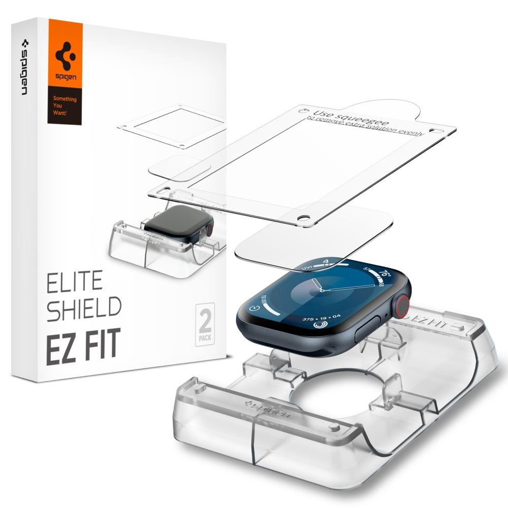 Spigen Προστασία Οθόνης Apple Watch 10/11 - 46mm - Elite Shield EZ Fit Αντιχαρακτικό Γυαλί Οθόνης - 2 Τεμάχια - Διάφανα