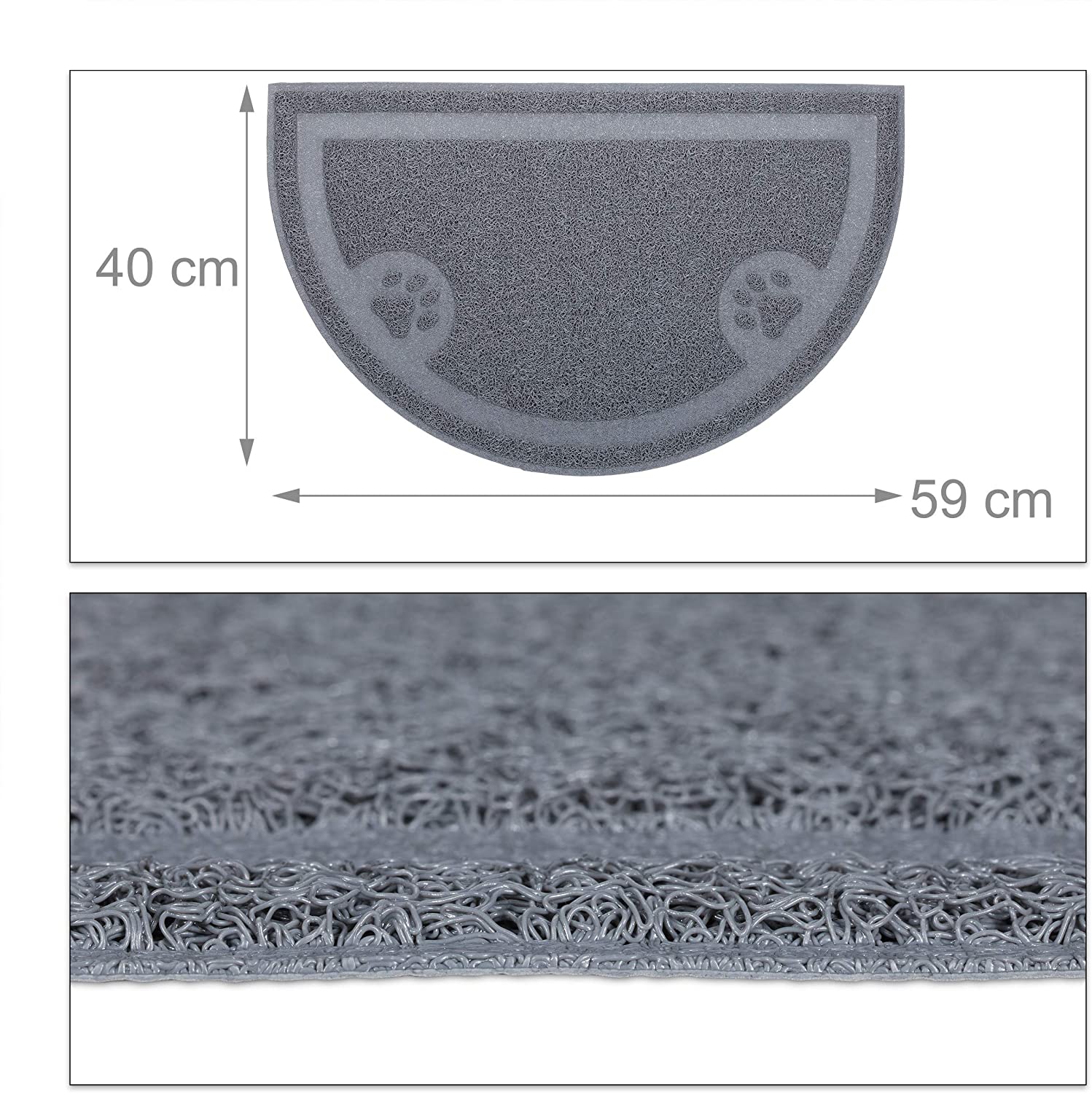 Relaxdays Χαλάκι PVC για την Είσοδο της Τουαλέτας - Grey - 4052025910280