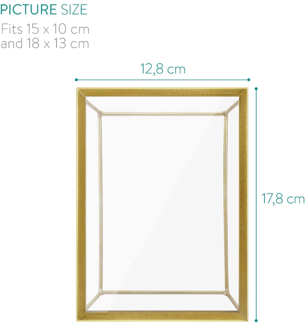 Navaris Σετ με 3 Κορνίζες για Φωτογραφίες 15x10cm και 18x13cm - Μέγεθος M - Gold - 50575.2.21