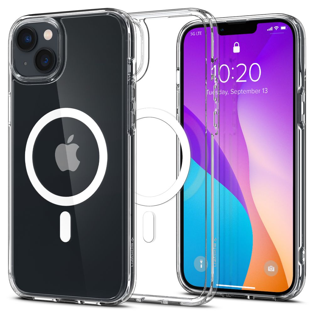 Spigen iPhone 14 Plus / iPhone 15 Plus Ultra Hybrid Mag Σκληρή Θήκη με Πλαίσιο Σιλικόνης Και MagSafe - White / Διάφανη
