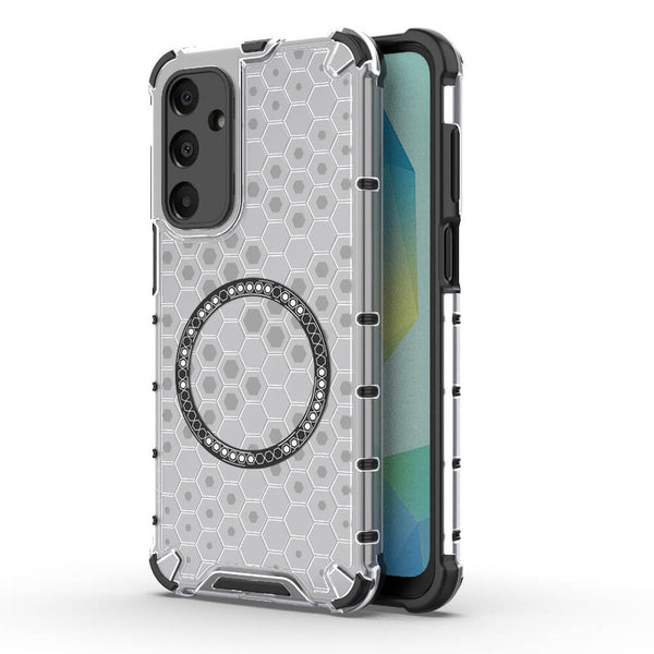 Techsuit Samsung Galaxy A16 4G / A16 5G Honeycomb Shield MagSafe Σκληρή Θήκη με Πλαίσιο Σιλικόνης - White