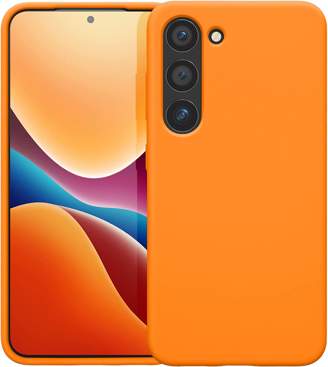 KW Samsung Galaxy S23 Θήκη Σιλικόνης Rubberized TPU - Fruity Orange - 60273.150
