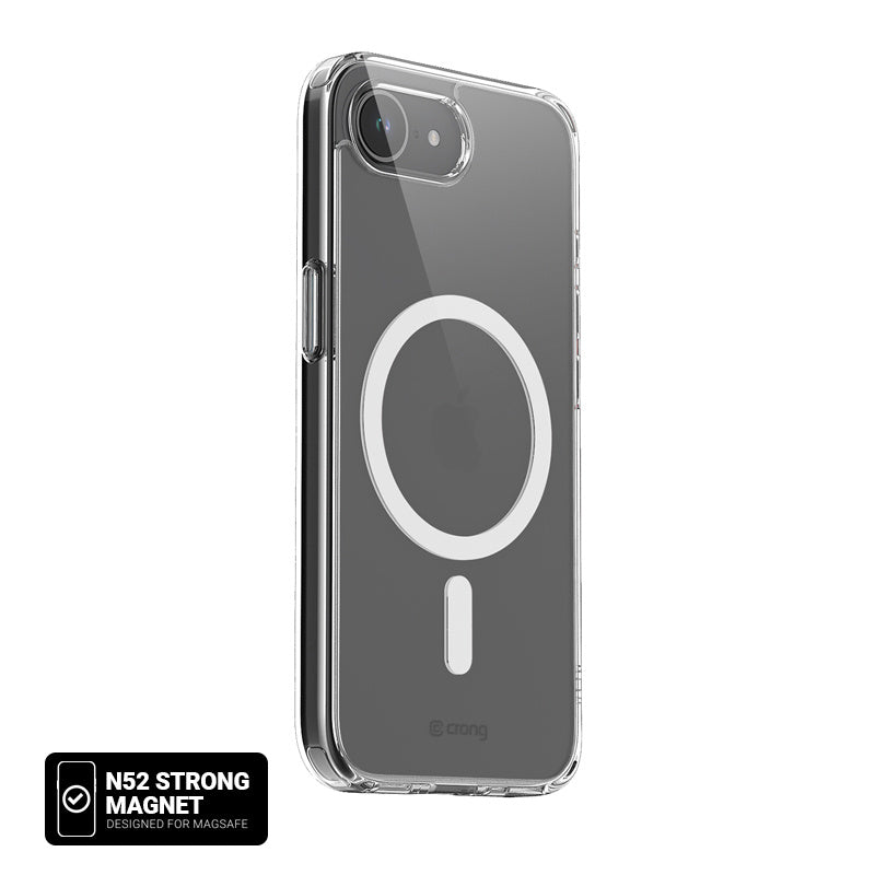 Crong iPhone 16e Clear Mag Cover - Σκληρή Θήκη με Πλαίσιο Σιλικόνης και MagSafe - Clear