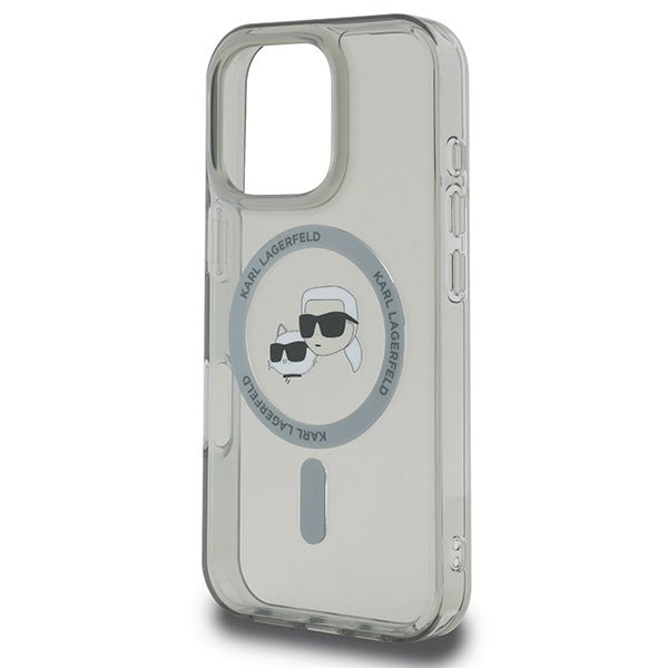Karl Lagerfeld iPhone 16 Pro - IML Metal Karl and Choupette Head - Σκληρή Θήκη με Πλαίσιο Σιλικόνης και MagSafe - Black - KLHMP16LHLSKCK