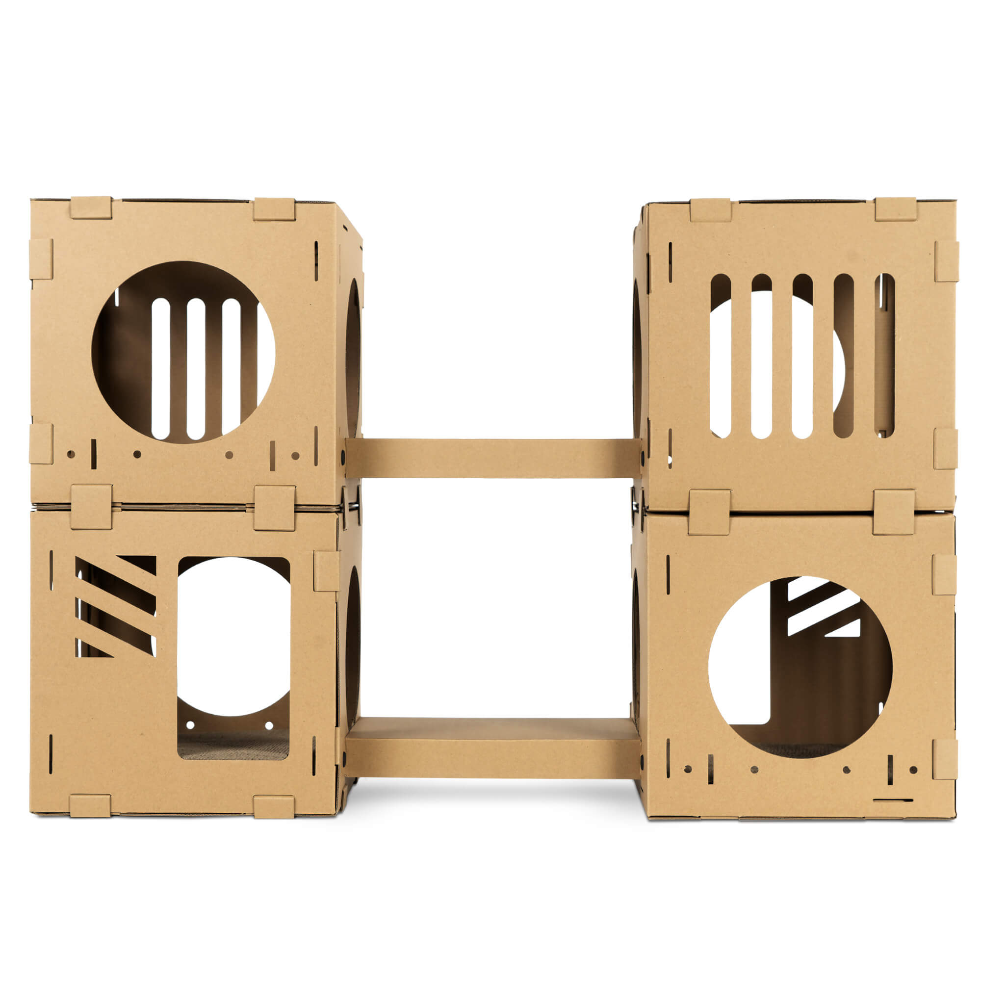 Navaris Παιχνίδι Γάτας με 3 Κύβους από Χαρτόνι και 2 Ονυχοδρόμια - Brown - 53109.02