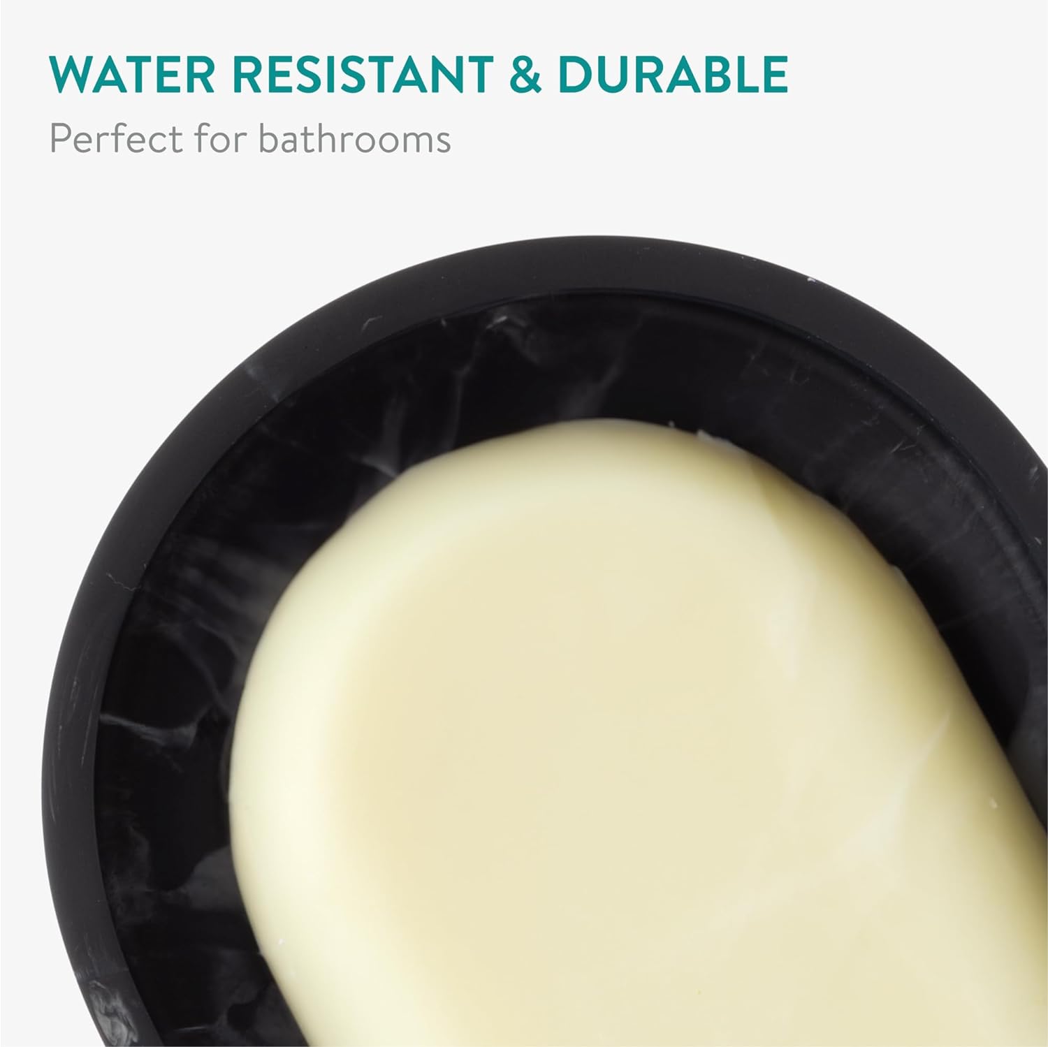 Navaris Διακοσμητικός Οβάλ Δίσκος από Πολυρητίνη - Design Marble - 22.5 x 12.5 x 2.7 cm - Black - 55578.01.01