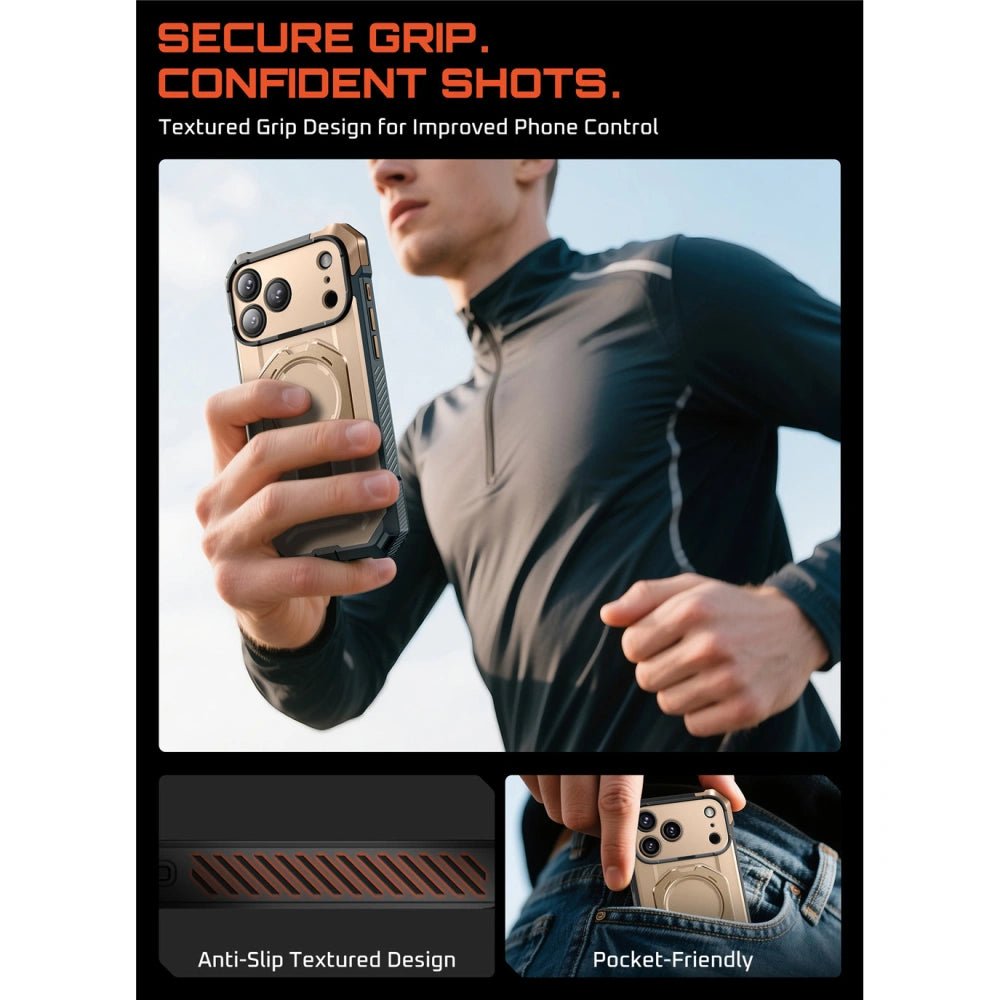 Supcase iPhone 17 Pro - UB Grip Mag - Σκληρή Θήκη με MagSafe και Stand - Desert Gold