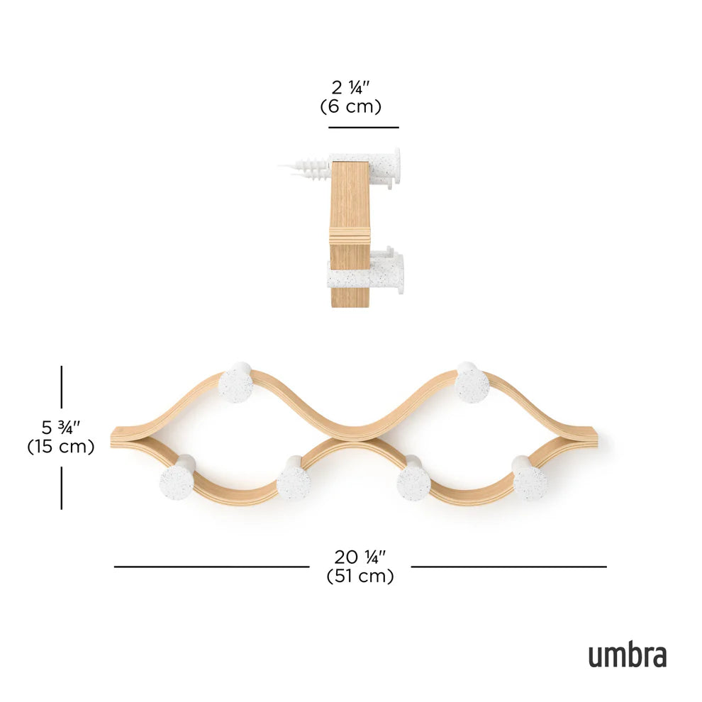 Umbra Montage Επιτοίχια Κρεμάστρα με 6 Γάντζους - White / Natural