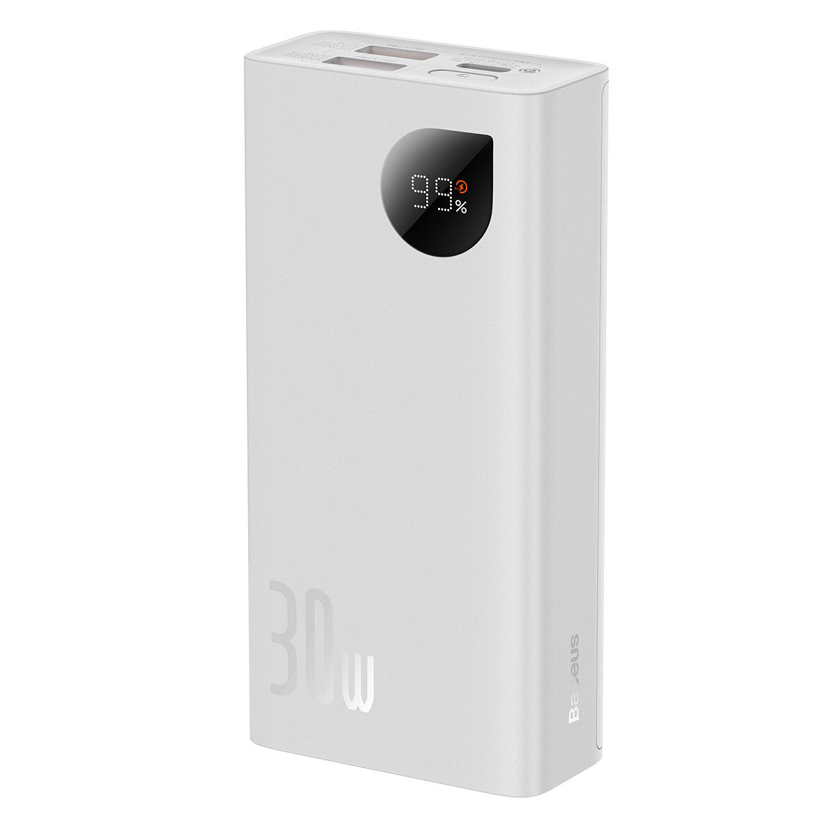 Baseus Adaman2 Digital Display 30W Power Bank 10000mAh με 2 Θύρες USB και 1 Θύρα Type-C - White - PPAD080002