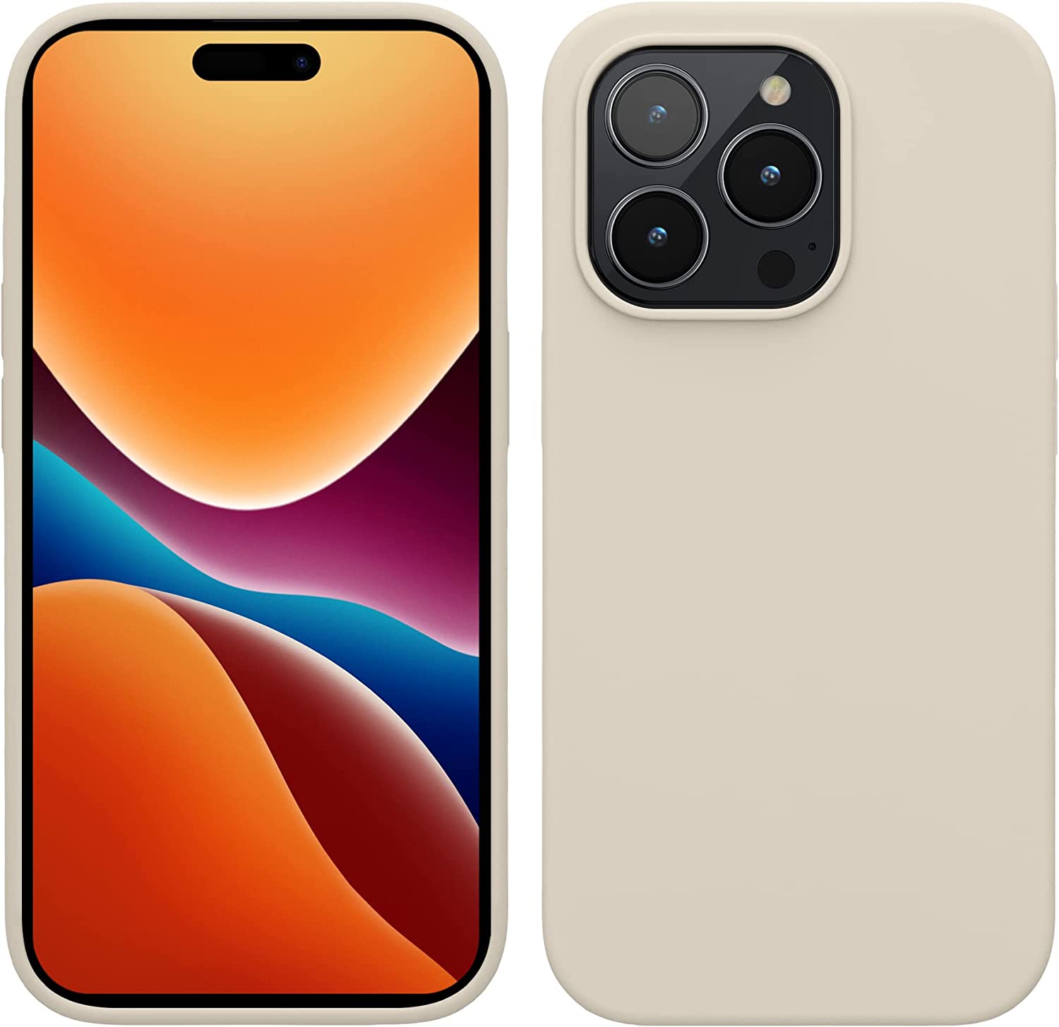 KW iPhone 14 Pro Θήκη Σιλικόνης TPU - Cream - 59073.16