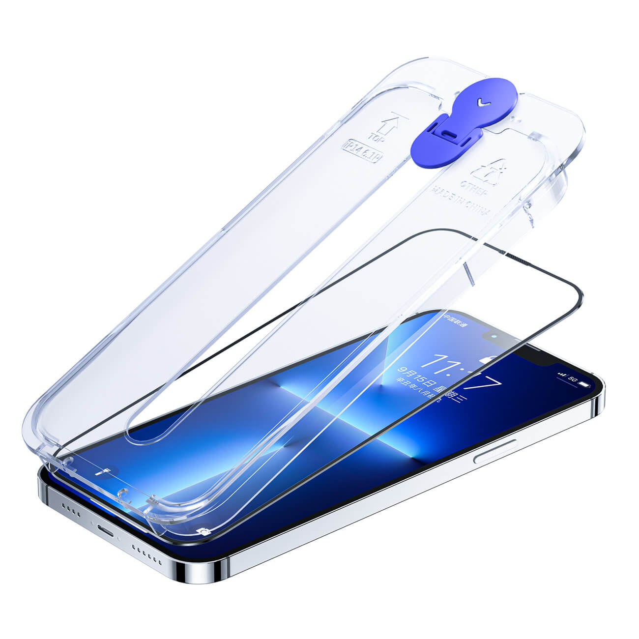 Joyroom Knight Series iPhone 14 Plus 9H Tempered Glass Αντιχαρακτικό Γυαλί Οθόνης με Κιτ Τοποθέτησης - Black - JR-H11