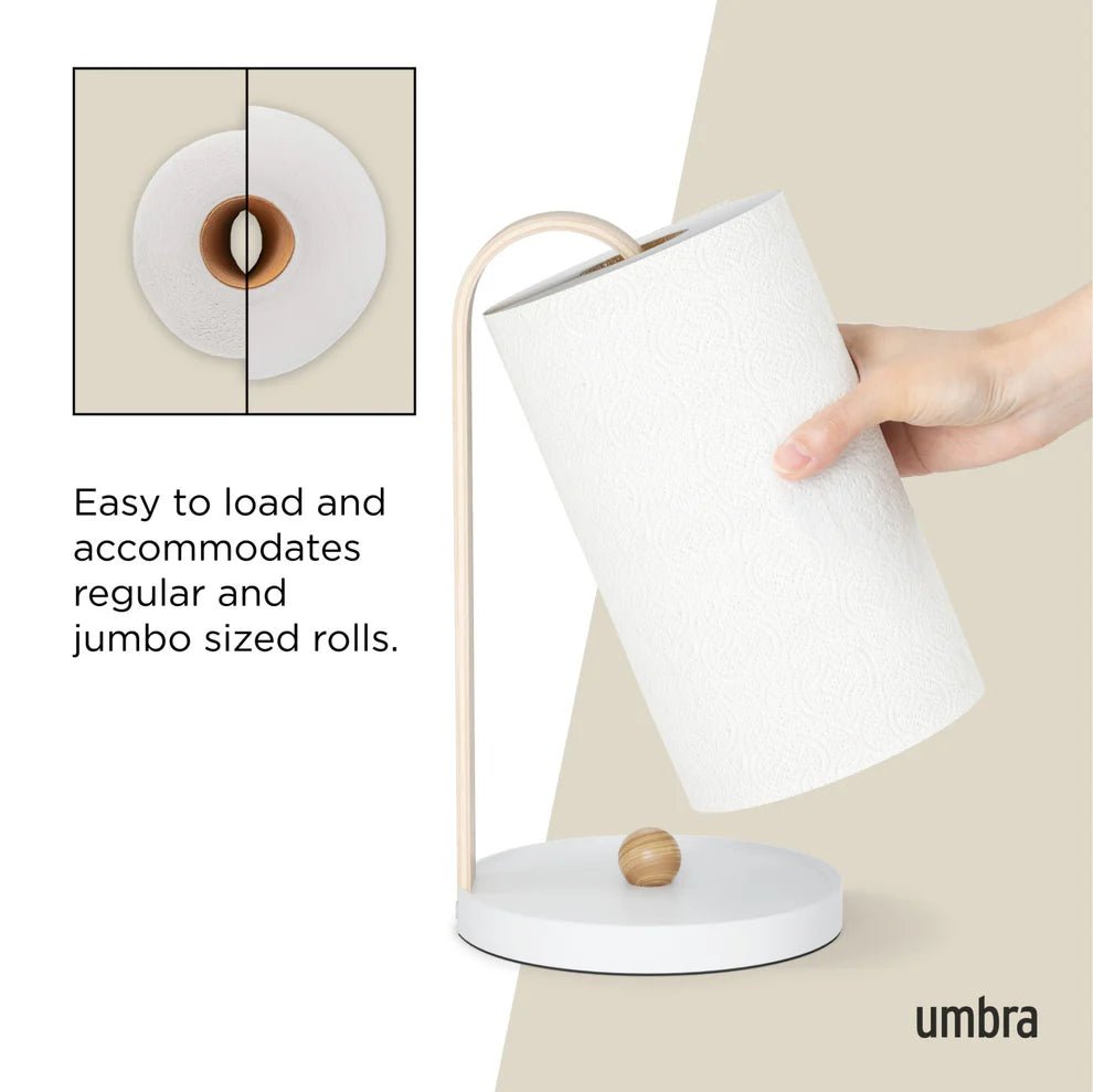 Umbra Bellwood Βάση για Χαρτί Κουζίνας - White / Natural