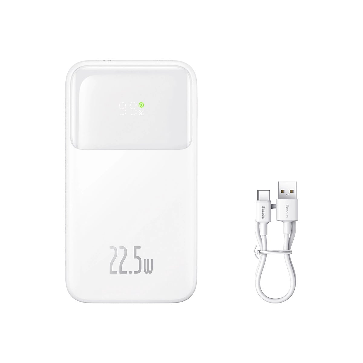 Baseus Comet Series PowerBank 20000mAh 22.5W με Ενσωματωμένα Καλώδια Type-C και Lightning - White - PPMD020102