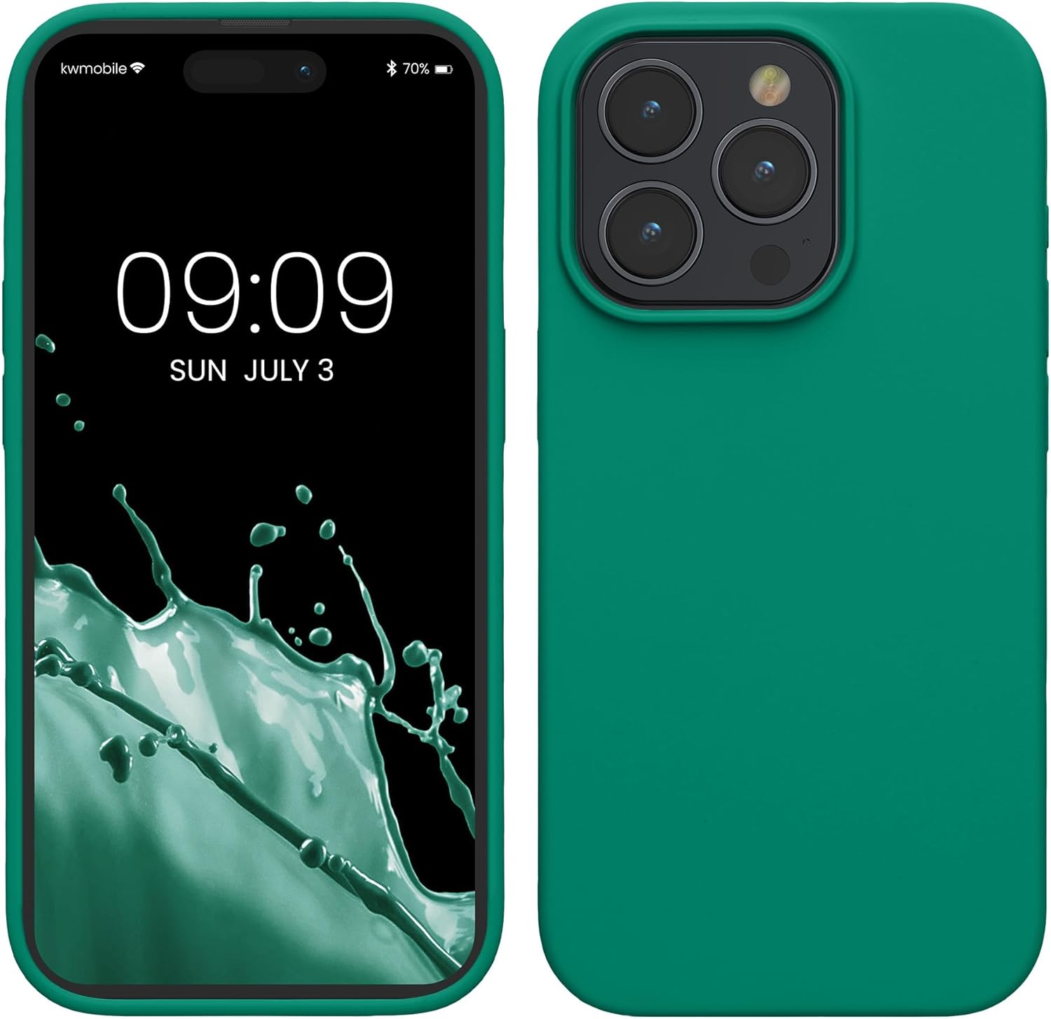 KW iPhone 15 Pro Θήκη Σιλικόνης Rubberized TPU - Emerald Green