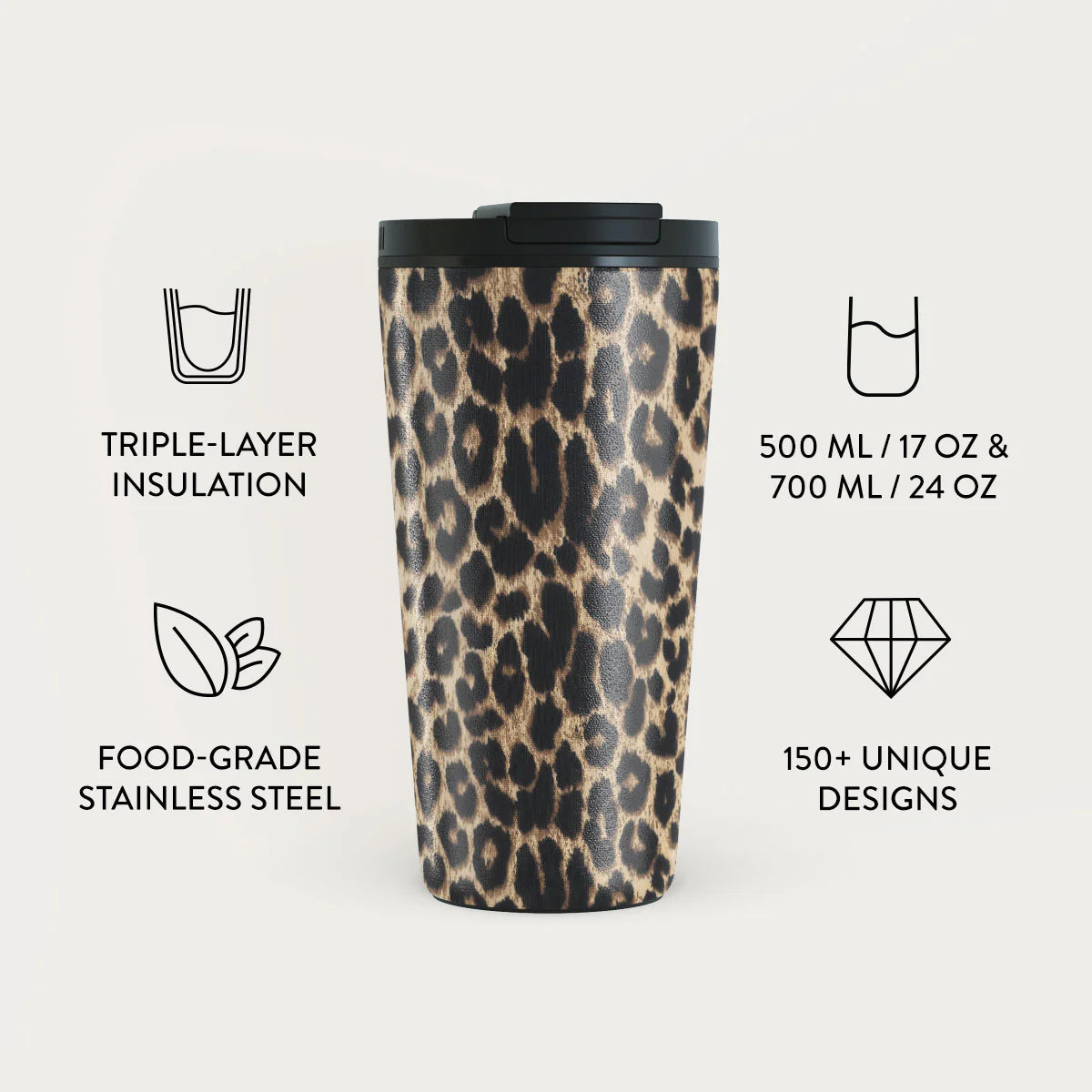 Burga Κούπα Θερμός από Ανοξείδωτο Ατσάλι - Flap Lid - 500ml - Player