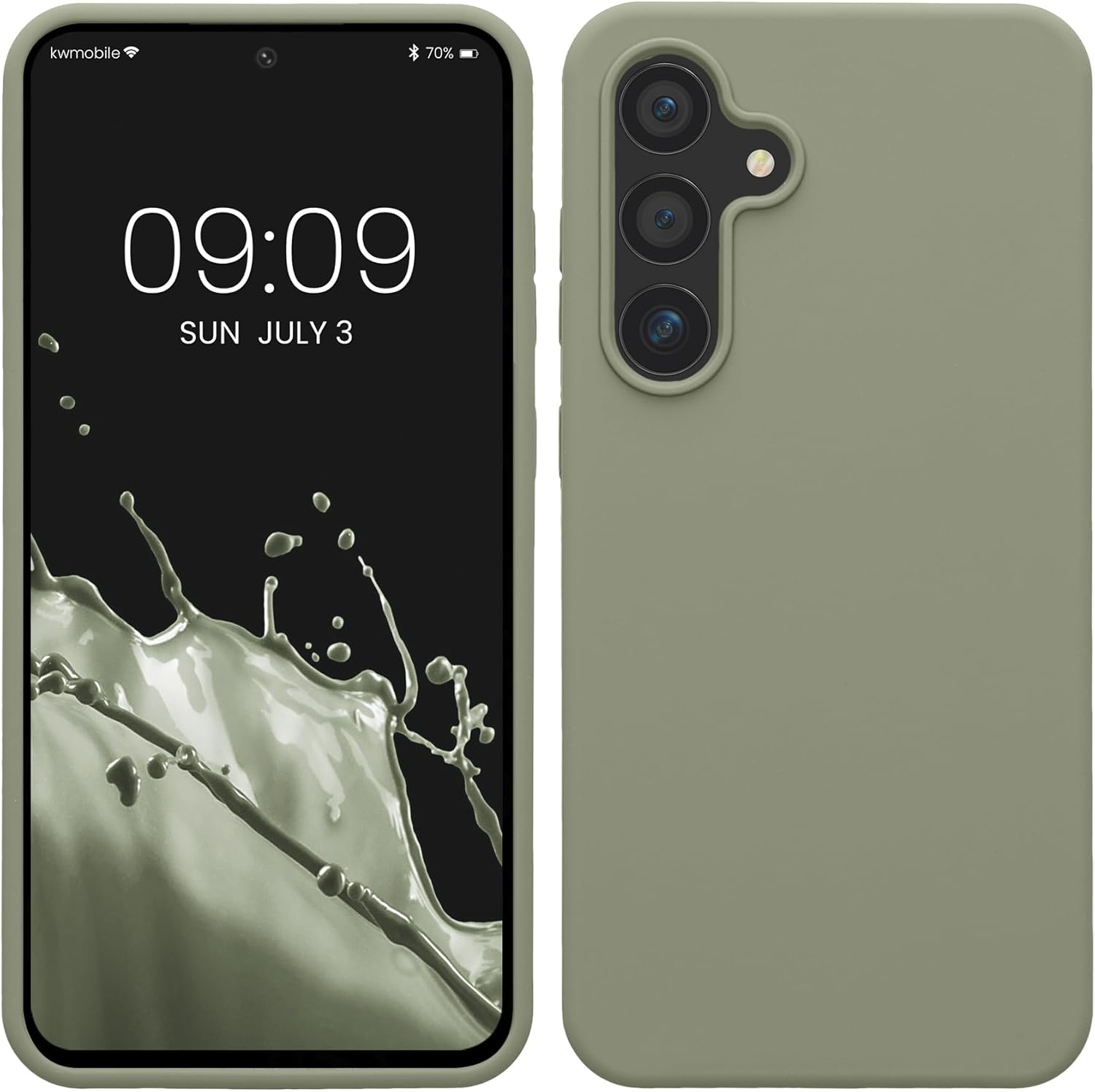 KW Samsung Galaxy S24 FE Θήκη Σιλικόνης Rubberized TPU - Grey Green