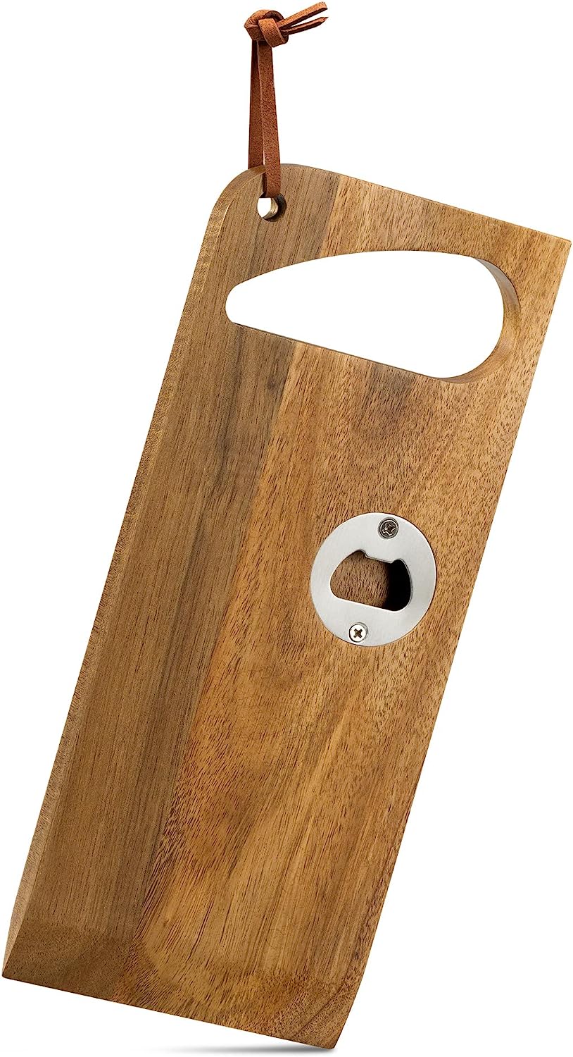 Navaris Ξύλινη Ξύστρα για Ψησταριά με Ανοιχτήρι Μπουκαλιών - Acacia Wood - 60502.01