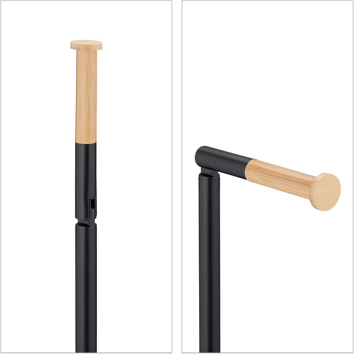 Relaxdays Επιδαπέδια Βάση για Χαρτί Υγείας με Ενσωματωμένο Πιγκάλ - Black / Light Brown - 4052025877941