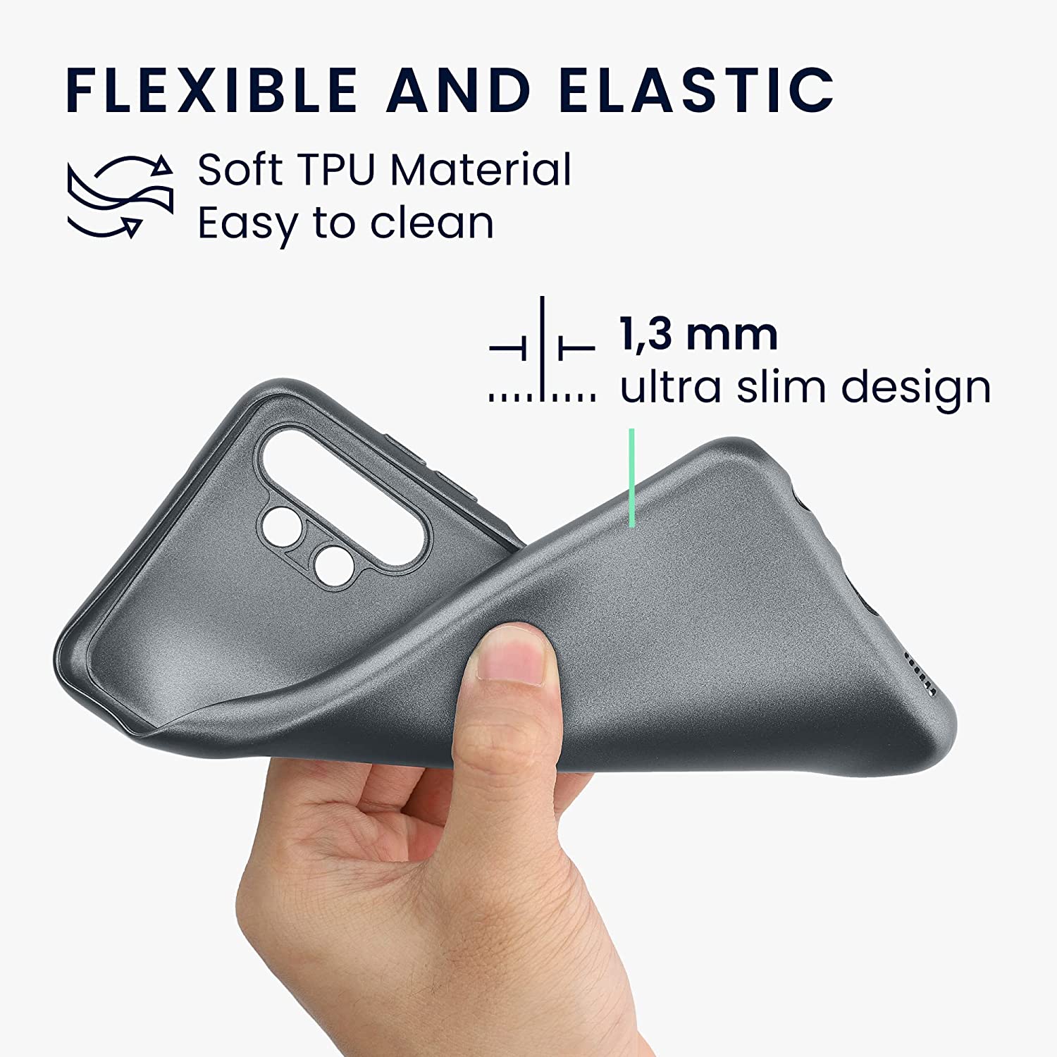 KW Samsung Galaxy A13 4G Θήκη Σιλικόνης TPU - Metallic Grey - 58021.232