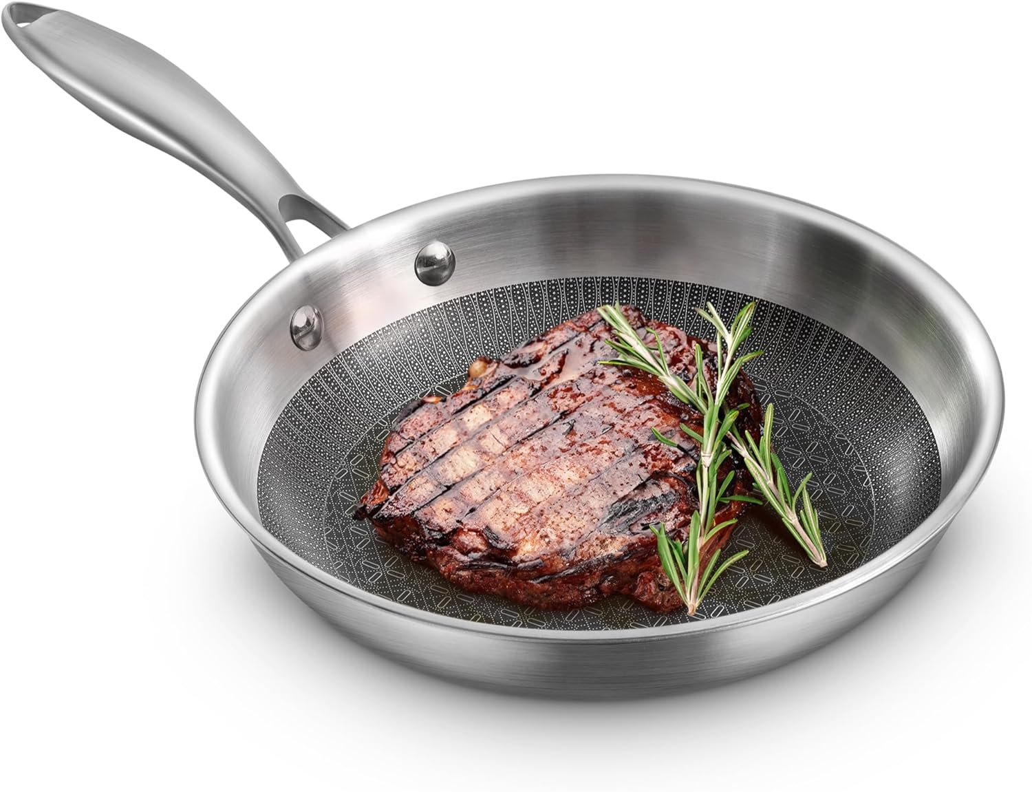 Navaris Ανοξείδωτο Τηγάνι - 22 cm - Silver