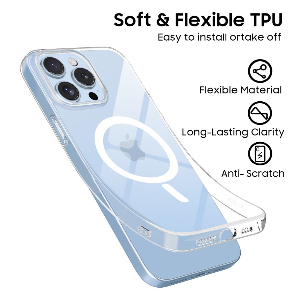 Tech-Protect iPhone 13 Pro Flexair Θήκη Σιλικόνης TPU με MagSafe - Διάφανη