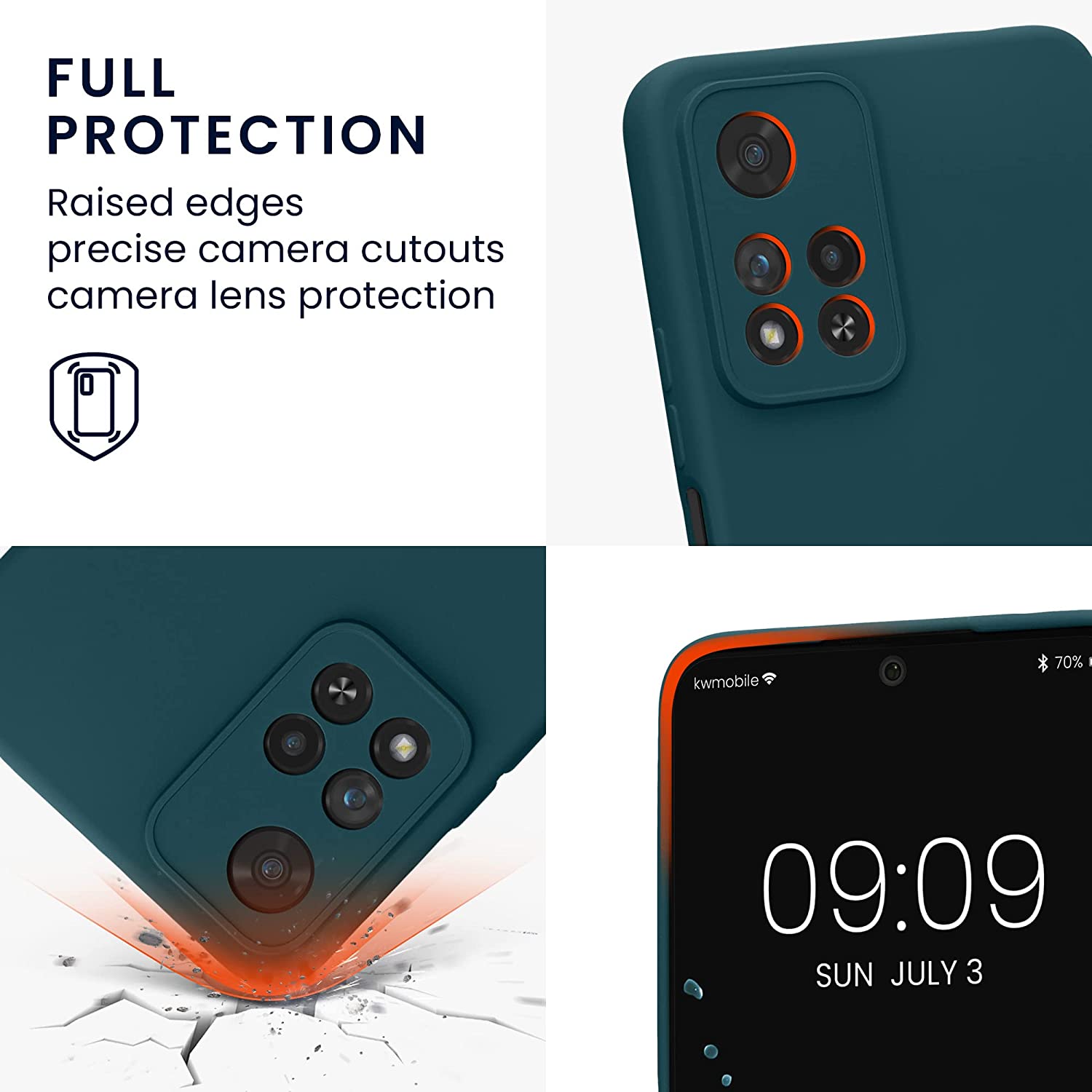 KW Xiaomi Redmi Note 11 Pro+ 5G Θήκη Σιλικόνης Rubberized TPU - Petrol Matte - 58097.57