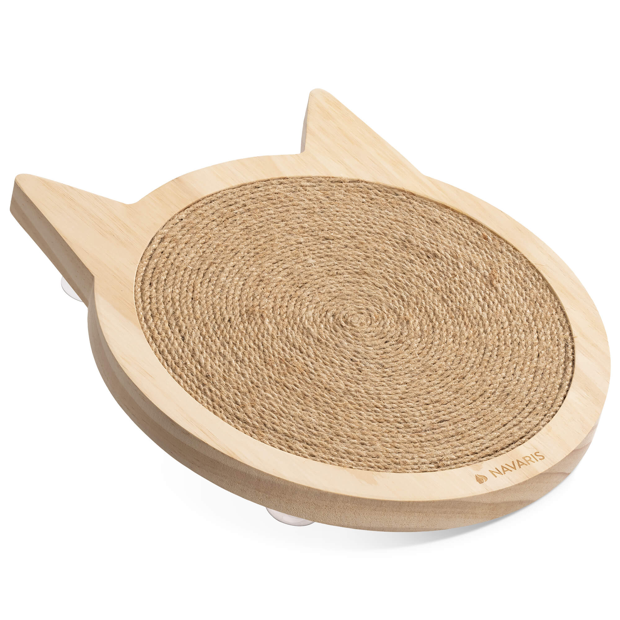 Navaris Ονυχοδρόμιο για Γάτες με Βεντούζες και Ξύλινο Πλαίσιο - Design Cat - 35 x 31 x 2,5 cm - Brown - 56329.1