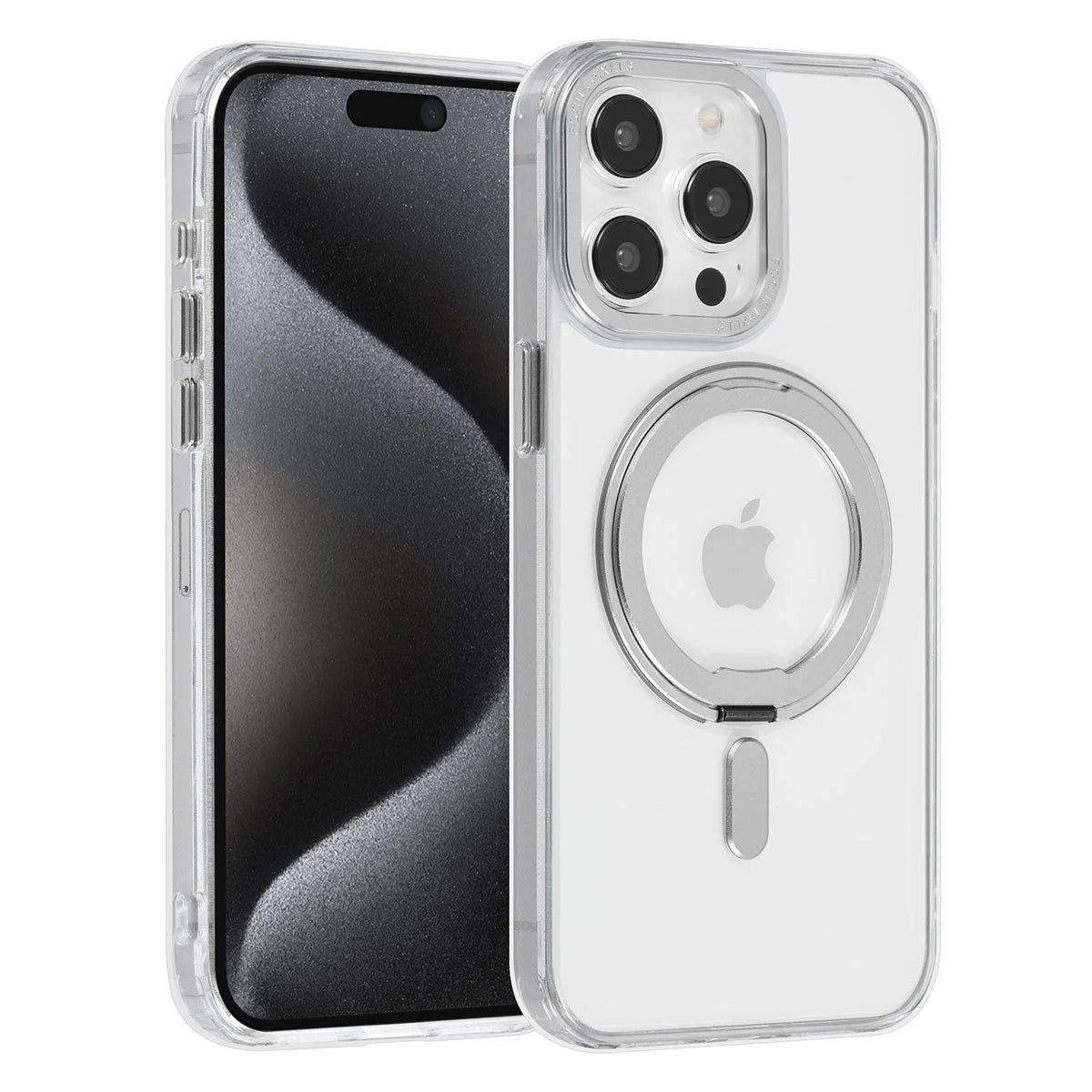 Tuniq iPhone 15 Pro Max - Σκληρή MagSafe Θήκη με Περιστρεφόμενο Δαχτυλίδι Συγκράτησης - Διάφανη