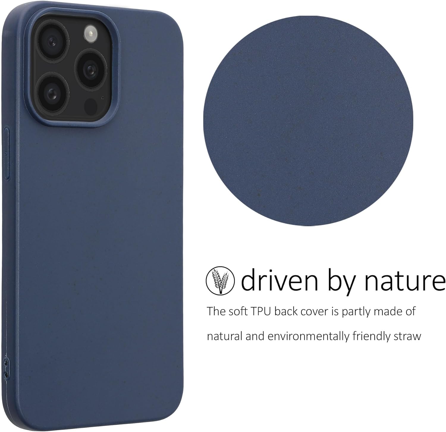 Kalibri iPhone 15 Pro Max Θήκη Σιλικόνης TPU με Ανακυκλώσιμο και Βιοδιασπώμενο Υλικό - Dark Blue