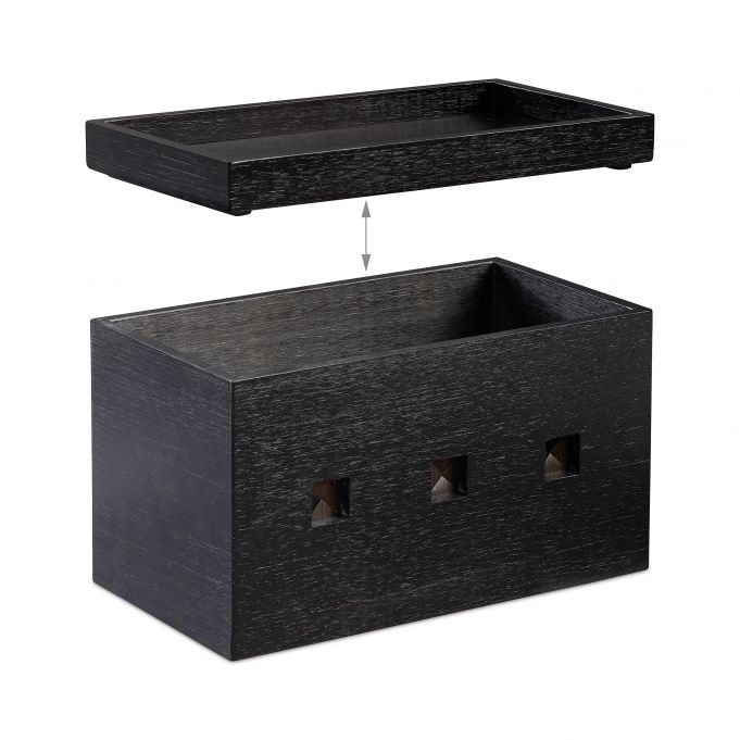 Relaxdays Κουτί Οργάνωσης Καλωδίων από Bamboo - Black - 4052025246723