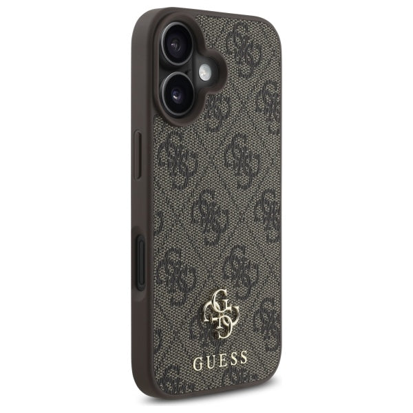 Guess iPhone 16 - 4G Small Classic - MagSafe Θήκη με Επένδυση Συνθετικού Δέρματος - Brown - GUHMP16SP4SM4MW