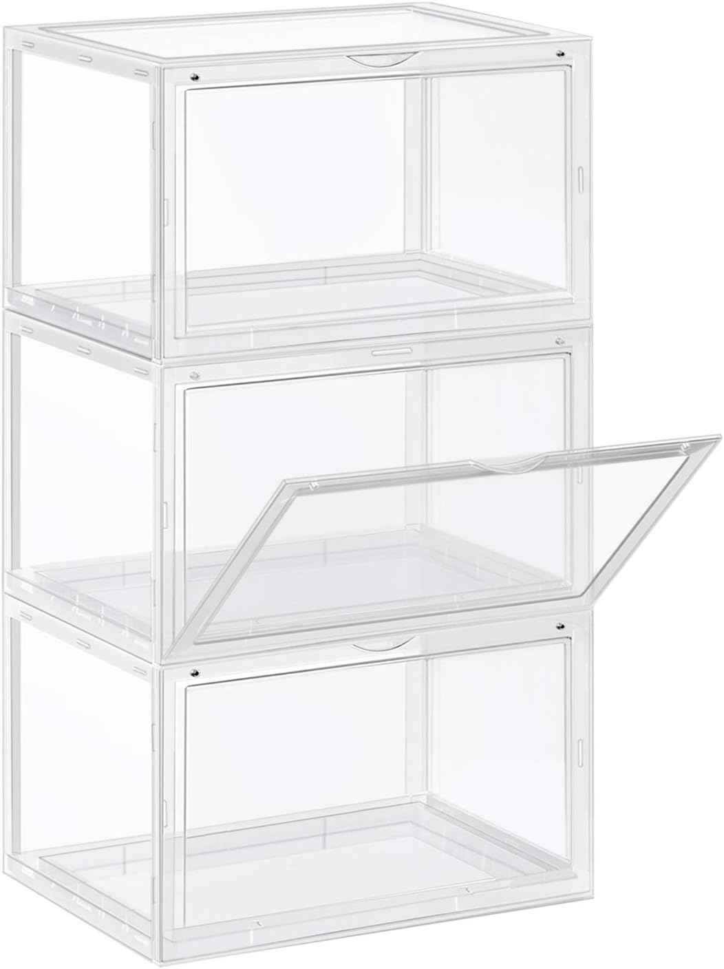 Songmics Σετ με 3 Κουτιά Αποθήκευσης Υποδημάτων - Διάφανα - LSP03CW