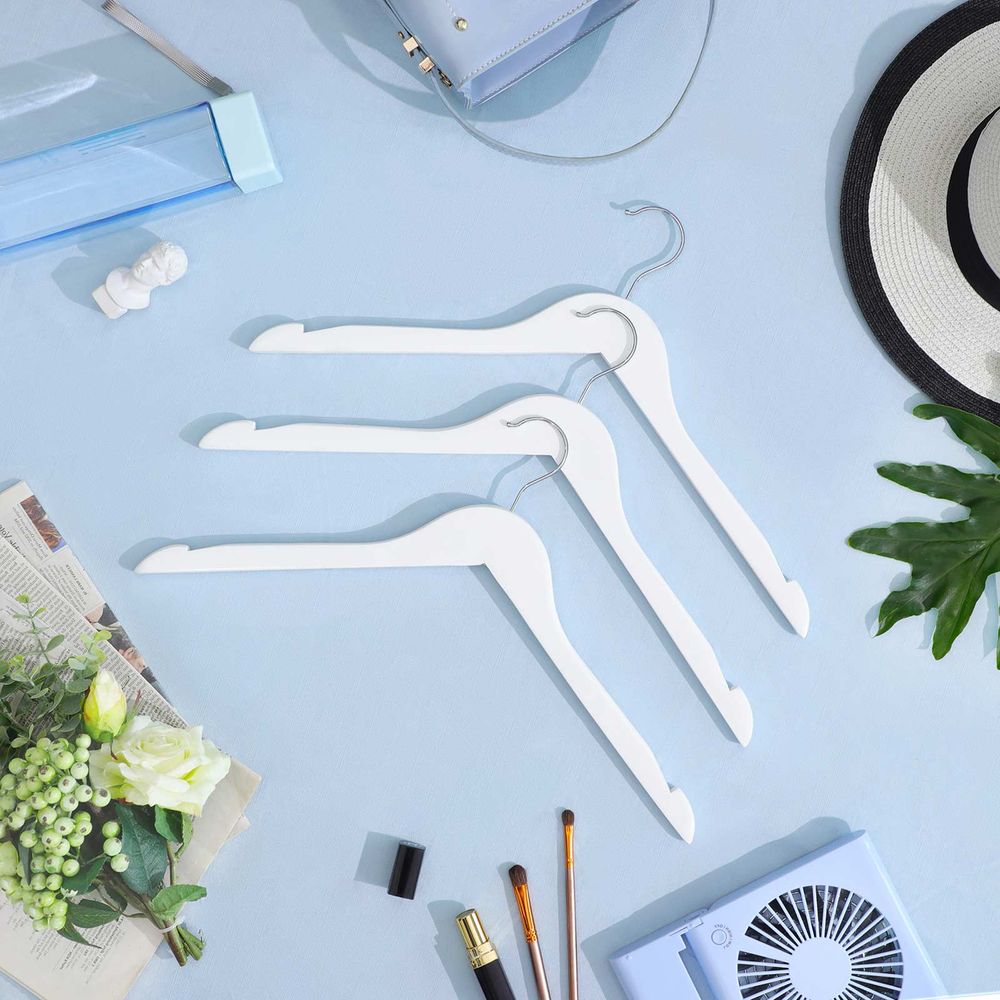 Songmics Σετ με 20 Ξύλινες Κρεμάστρες Ρούχων - White - CRW003WT20