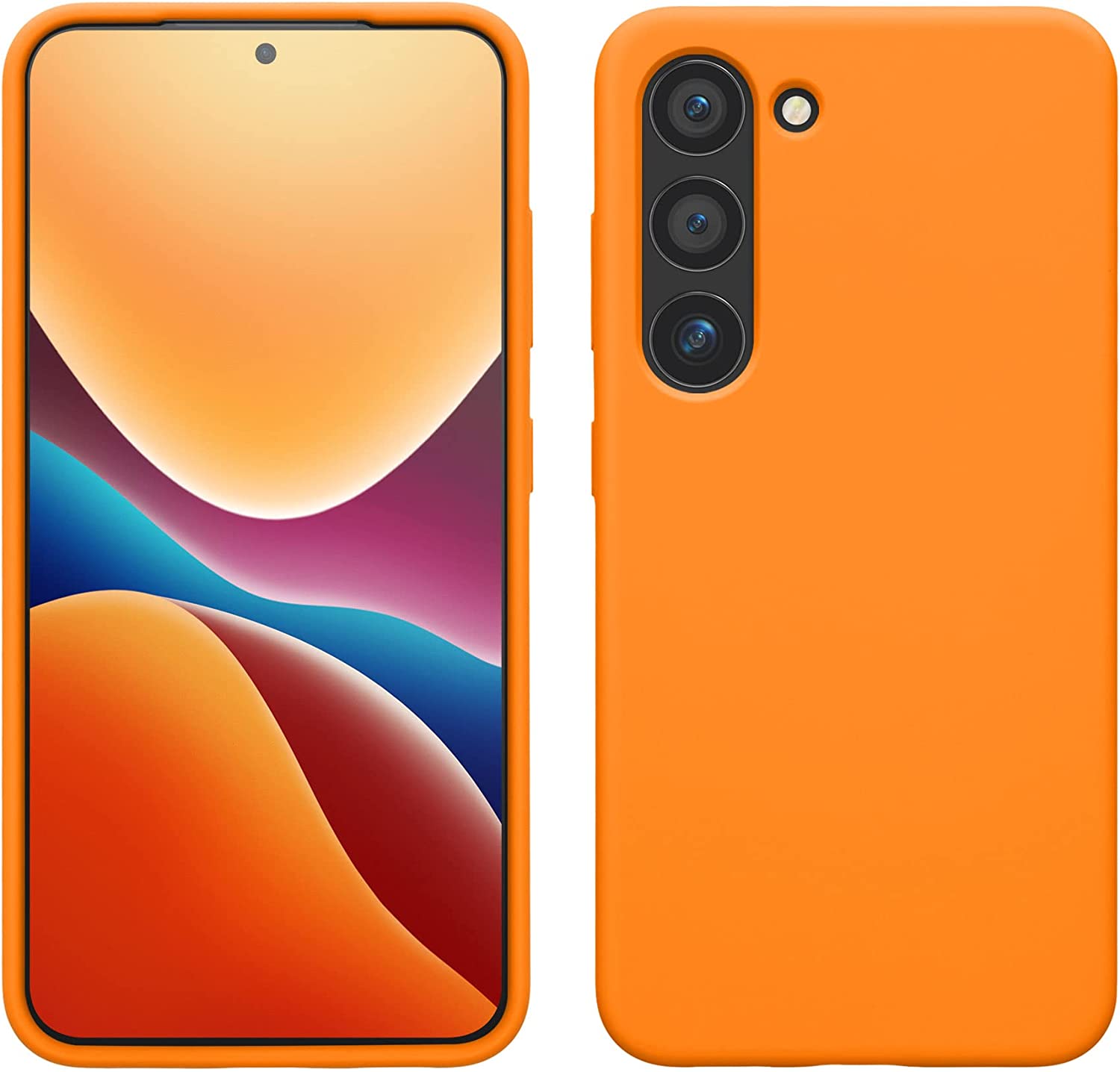 KW Samsung Galaxy S23 Θήκη Σιλικόνης Rubberized TPU - Fruity Orange - 60273.150