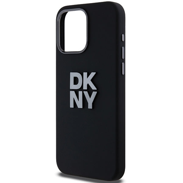 DKNY iPhone 15 Pro - Liquid Silicone Metal Logo - Σκληρή Θήκη με Πλαίσιο Σιλικόνης - Black