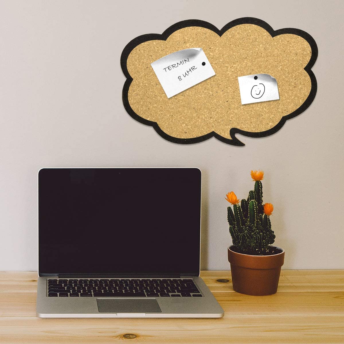 Navaris Cork Notice Board - Πίνακας Ανακοινώσεων με Πινέζες - Design Speech Bubble - Brown - 45363.02