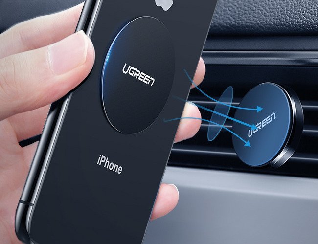 Ugreen Magnet Plates - Δύο Μεταλλικές Πλακέτες με Αυτοκόλλητο για Μαγνητικές Βάσεις Αυτοκινήτου - Black