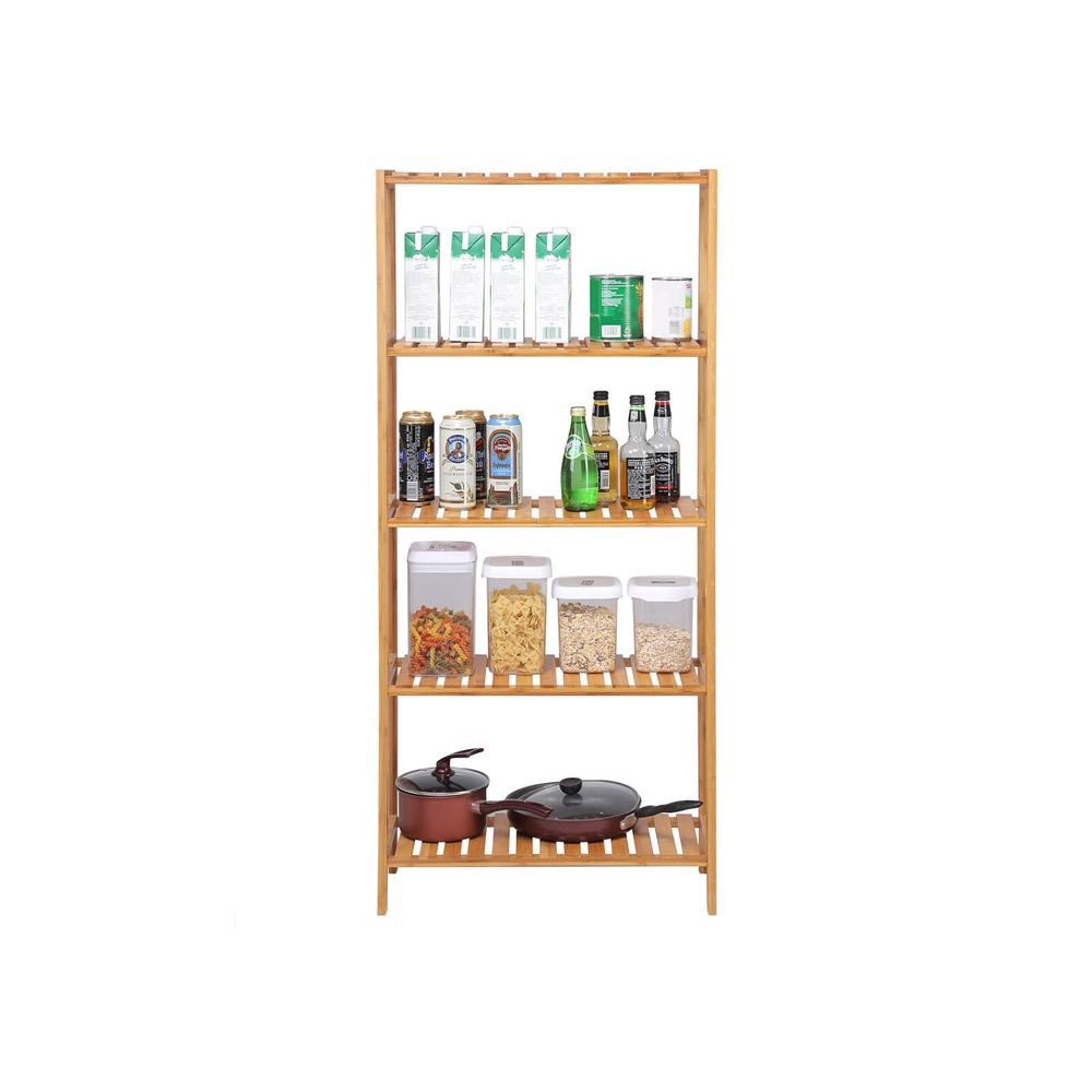 Songmics Επιδαπέδια Βάση από Μπαμπού με 5 Ράφια - Natural - BCB35Y